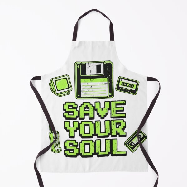 Item preview, Save Your Soul Retro 90s Tech T-Shirt | Neon Floppy Disk Cassette VHS Cell Phone Nostalgia designed and sold by Karmapaul1.