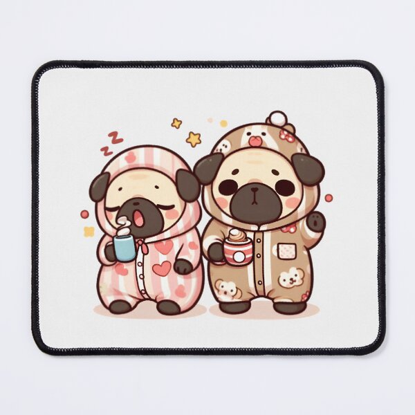 Item preview, Kawaii Sleepy Pugs in Pajamas | Cute Dog Sticker designed and sold by Good Vibes .