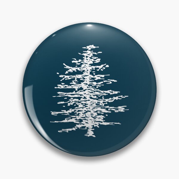Item preview, Pine Tree, Line Drawing Symmetric Minimalist Aesthetic Natural Design Midnight Blue  designed and sold by SWSandraWechner.