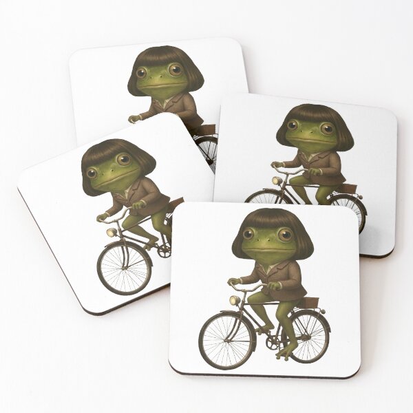 Item preview, Vintage Frog Riding Bike Frog Bob Haircut Meme designed and sold by Eh Plus Designs.
