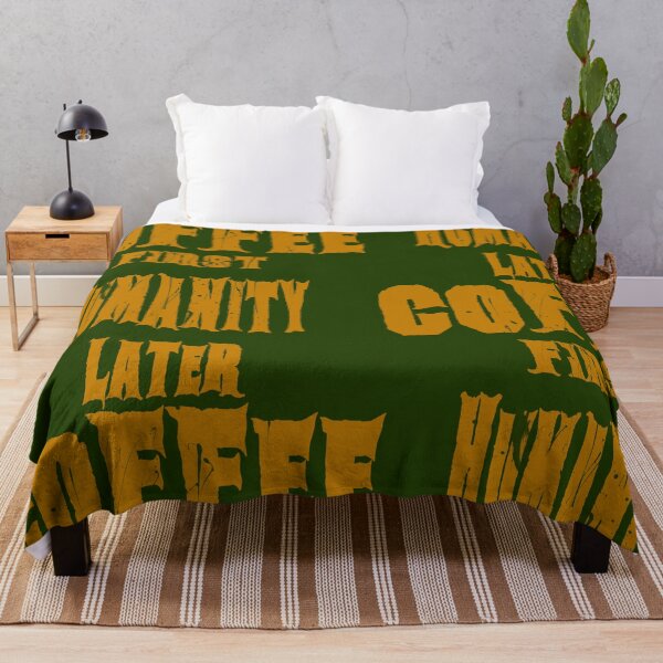 Item preview, Coffee First Humanity Later Gold Edition Premium Coffee Lover Quote Shirt designed and sold by AreKreative.