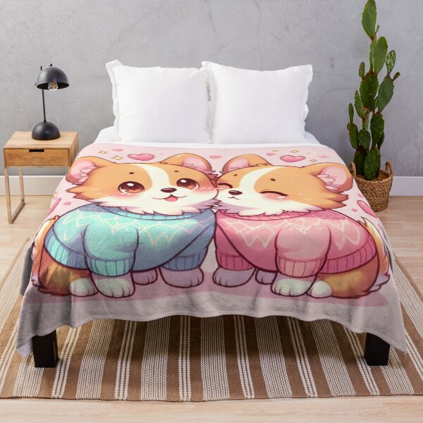 Item preview, Corgi Couple in Cozy Sweaters designed and sold by Good Vibes .