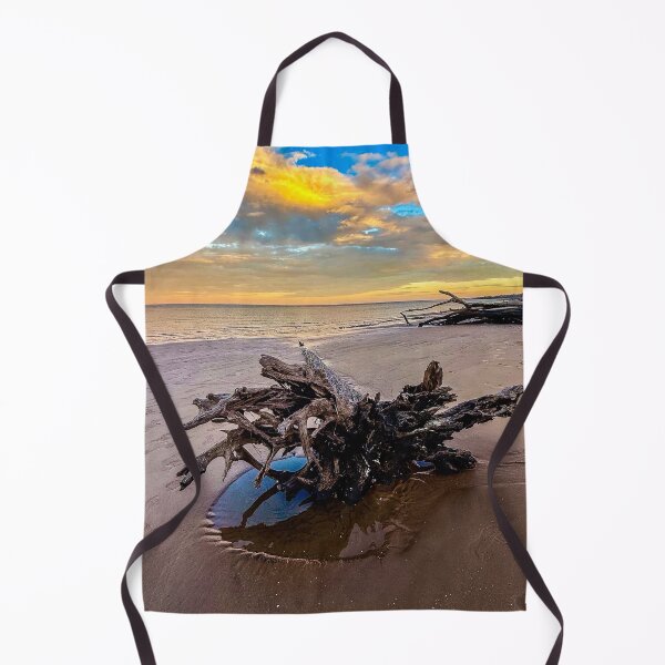 Item preview, Driftwood Beach Sunset Reflection – Uprooted Tree Roots Coastal Photography designed and sold by aadventures.