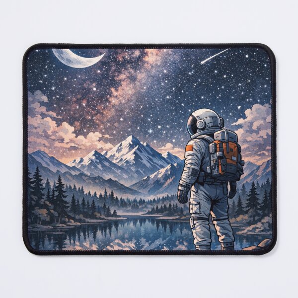 Item preview, Astronaut Under Starry Sky – Cosmic Landscape Design for T-Shirts, Posters, Stickers & More designed and sold by Mita986.