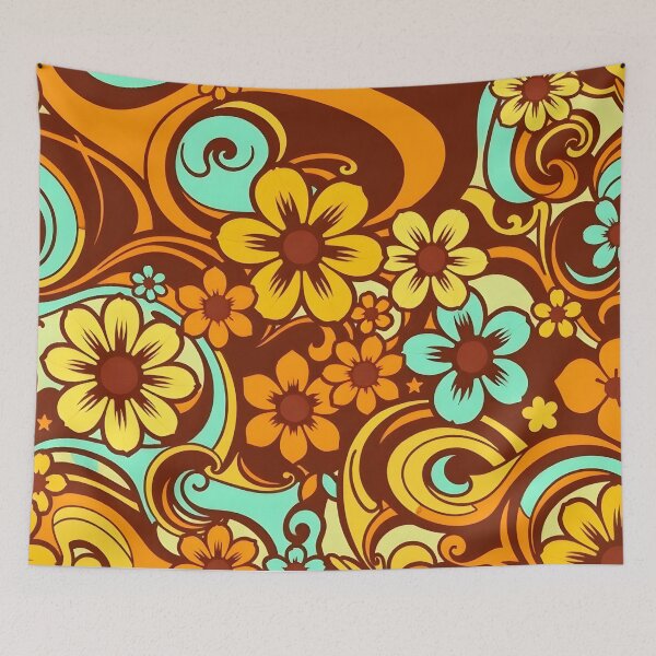 Item preview, Retro 70s Floral Pattern | Groovy Vintage Flowers designed and sold by Good Vibes .
