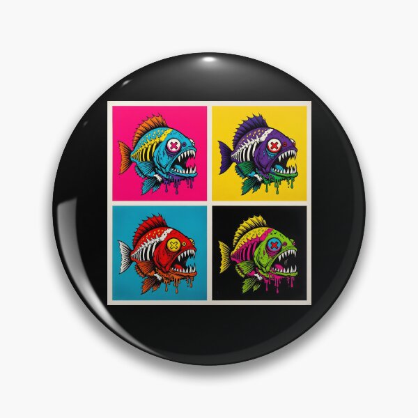 Item preview, Vibrant X-Eyed Monster Fish Pop Art designed and sold by TshirtsOnline-.