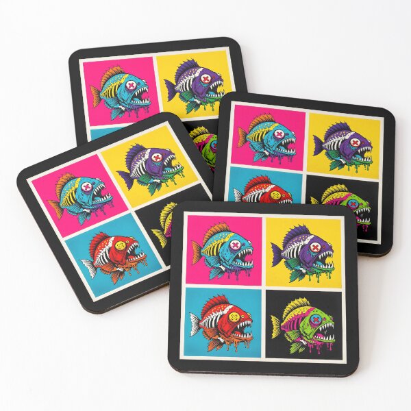 Item preview, Vibrant X-Eyed Monster Fish Pop Art designed and sold by TshirtsOnline-.