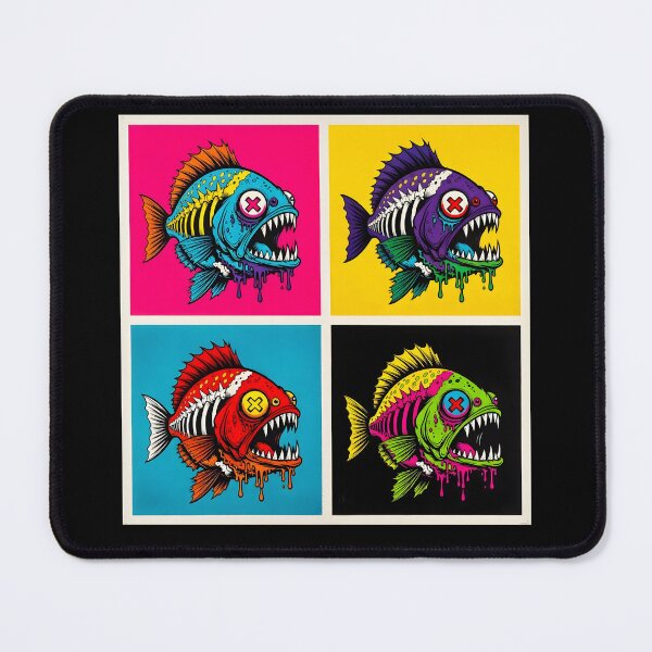 Item preview, Vibrant X-Eyed Monster Fish Pop Art designed and sold by TshirtsOnline-.
