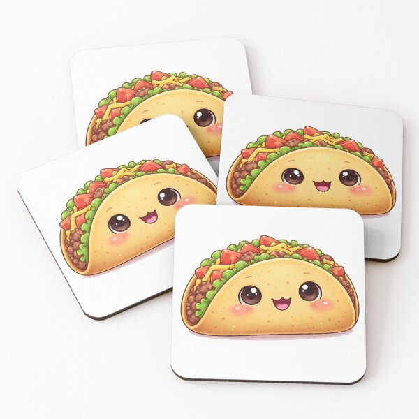 Item preview, Kawaii Taco Cute Cartoon Food Sticker for Kids & Food Lovers designed and sold by RickE.