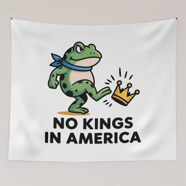 Item preview, No Kings In America Frogs Against Fascism designed and sold by Eh Plus Designs.