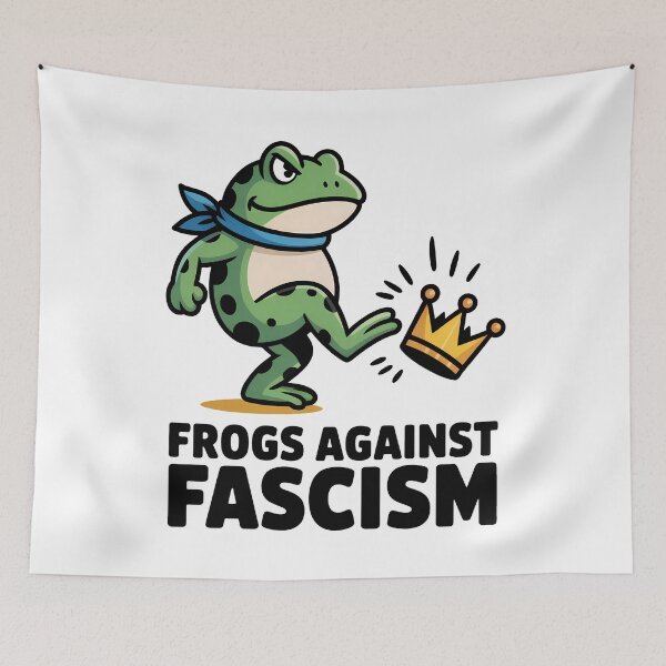 Item preview, Frogs Against Fascism No Kings In America  designed and sold by Eh Plus Designs.