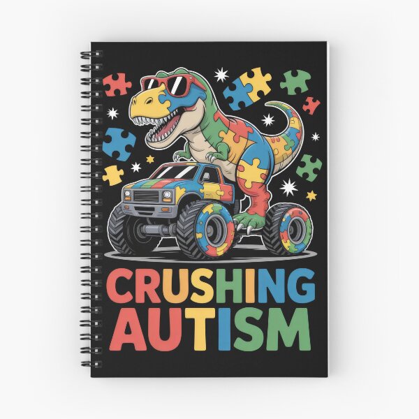 Item preview, Crushing Autism Dinosaur Monster Truck Puzzle Awareness Shirt Kids Autism Support Gift designed and sold by WearVerse440.