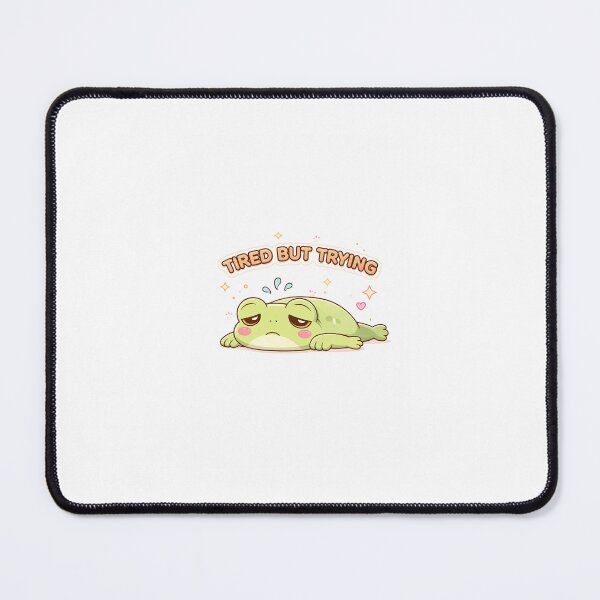 Item preview, Tired Kawaii Frog “Tired but Trying” | Cute Exhausted Frog Sticker designed and sold by AidaAviles.