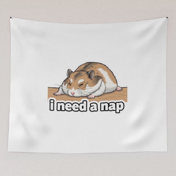 Item preview, I Need a Nap Hamster Sticker – Cute Sleepy Meme Animal Aesthetic designed and sold by MongOficial.