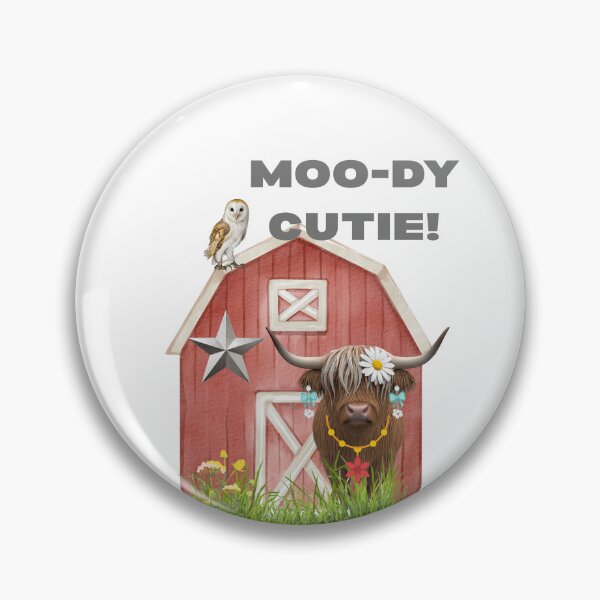 Item preview, MOO-DY CUTIE Highland Cow designed and sold by ArtByTrishiaK.