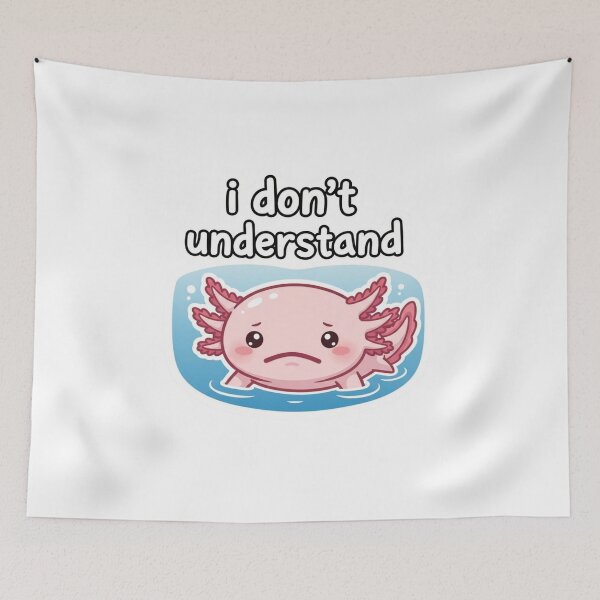 Item preview, I Don't Understand Axolotl Sticker – Cute Confused Meme Kawaii Aesthetic designed and sold by MongOficial.