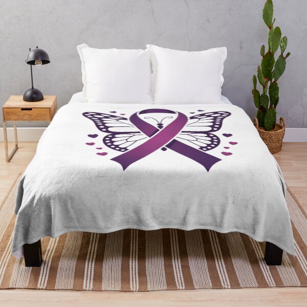 Item preview, Butterfly Pancreatic Cancer Awareness Pancreatic Cancer Survivor Purple Ribbon Cancer designed and sold by TyraYoung.