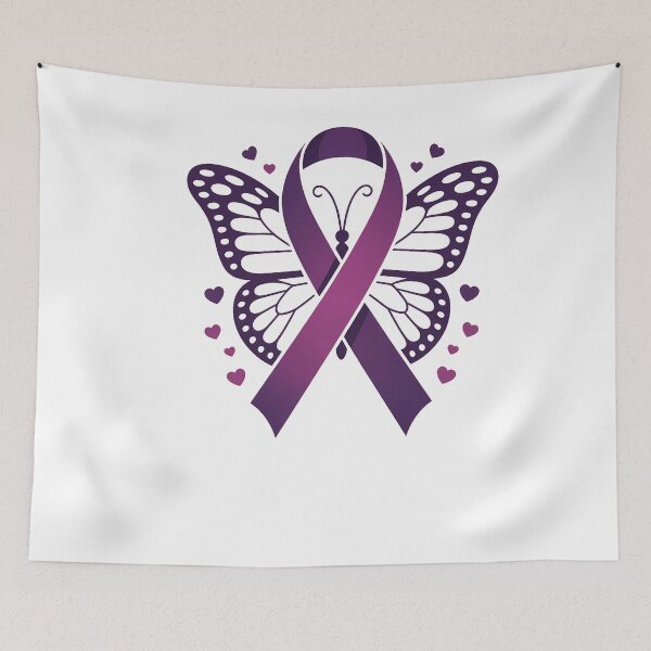 Item preview, Butterfly Pancreatic Cancer Awareness Pancreatic Cancer Survivor Purple Ribbon Cancer designed and sold by TyraYoung.