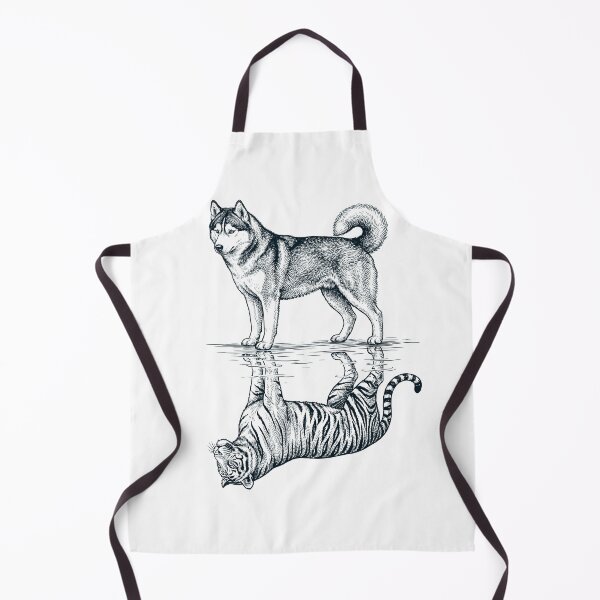 Item preview, Vintage Siberian Husky Reflection Tiger Dog Lover designed and sold by DoodleTortle.