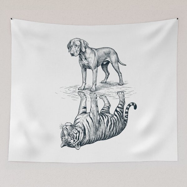 Item preview, Vintage Vizsla Reflection Tiger Dog Lover designed and sold by DoodleTortle.