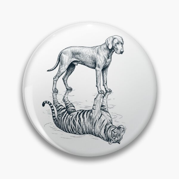 Artikelvorschau, Vintage Weimaraner Reflection Tiger Hundeliebhaber entworfen und verkauft von DoodleTortle.