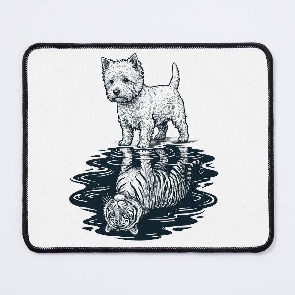 Item preview, Vintage West Highland White Terrier Reflection Tiger Dog Lover designed and sold by DoodleTortle.