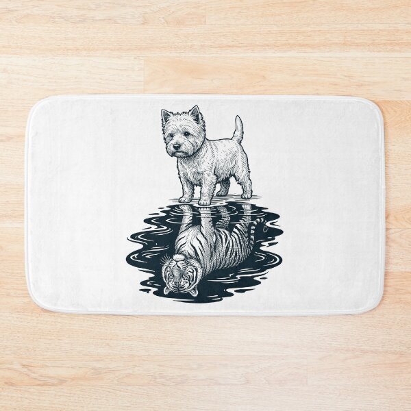 Item preview, Vintage West Highland White Terrier Reflection Tiger Dog Lover designed and sold by DoodleTortle.