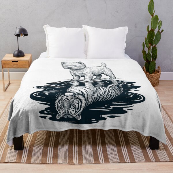 Item preview, Vintage West Highland White Terrier Reflection Tiger Dog Lover designed and sold by DoodleTortle.