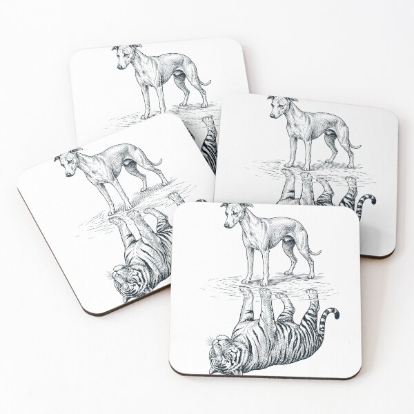 Item preview, Vintage Whippet Reflection Tiger Dog Lover designed and sold by DoodleTortle.