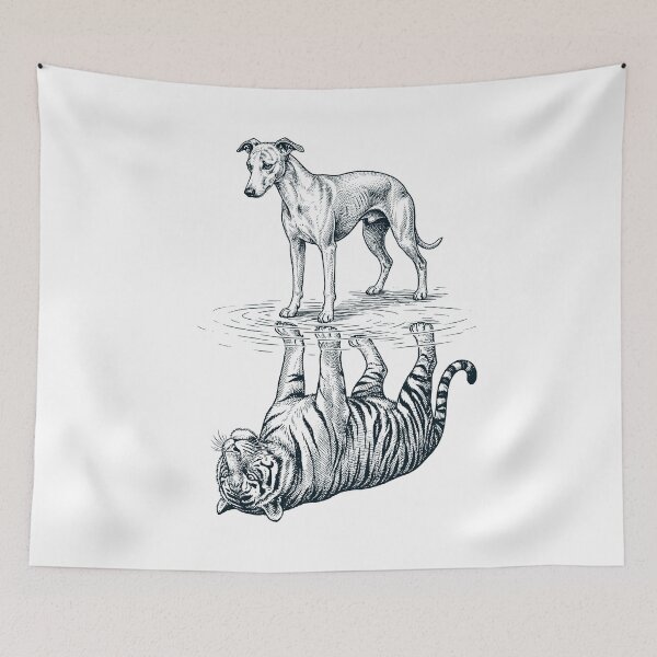 Item preview, Vintage Whippet Reflection Tiger Dog Lover designed and sold by DoodleTortle.
