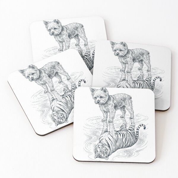 Item preview, Vintage Yorkshire Terrier Reflection Tiger Dog Lover designed and sold by DoodleTortle.