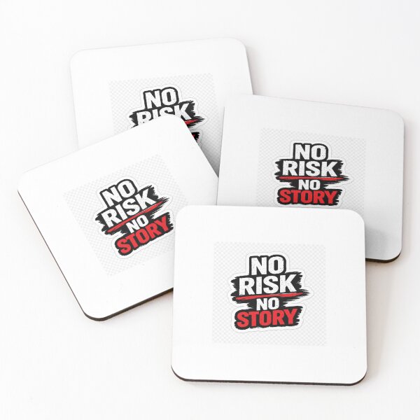 Item preview, No Risk No Story Motivational Quote Bold Typography Sticker designed and sold by Designvexo.