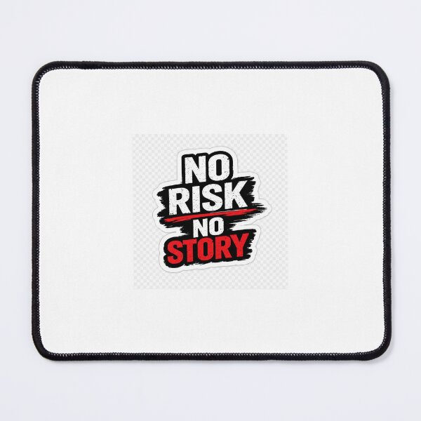Item preview, No Risk No Story Motivational Quote Bold Typography Sticker designed and sold by Designvexo.