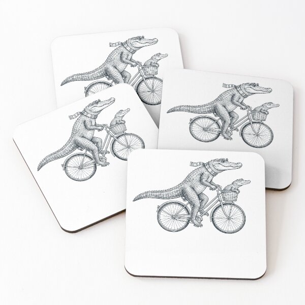 Item preview, Vintage Alligator Riding Bike Bicycle Cycling Animal Lover designed and sold by DoodleTortle.