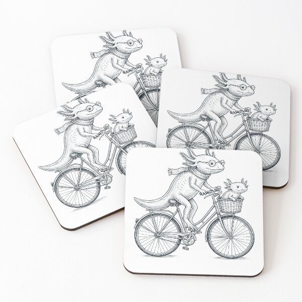 Aperçu de l'œuvre Vélo vintage Axolotl pour amoureux des animaux créée et vendue par DoodleTortle.