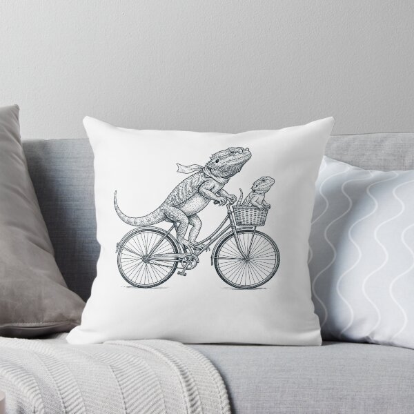 Item preview, Vintage Bearded Dragon Riding Bike Bicycle Cycling Animal Lover designed and sold by DoodleTortle.