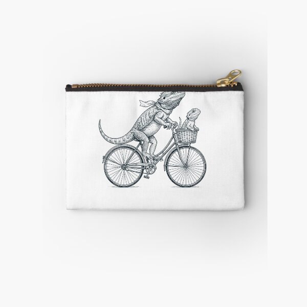Item preview, Vintage Bearded Dragon Riding Bike Bicycle Cycling Animal Lover designed and sold by DoodleTortle.