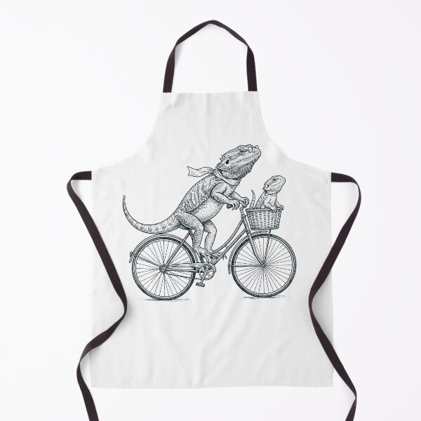 Item preview, Vintage Bearded Dragon Riding Bike Bicycle Cycling Animal Lover designed and sold by DoodleTortle.
