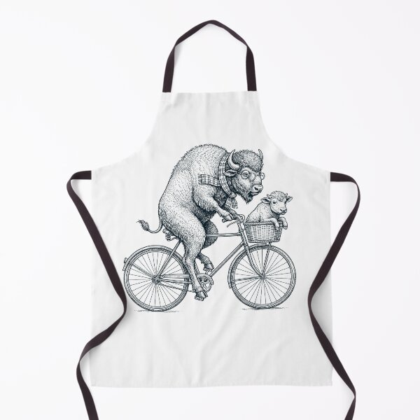 Item preview, Vintage Buffalo Riding Bike Bicycle Cycling Animal Lover designed and sold by DoodleTortle.