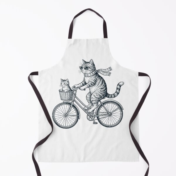 Item preview, Vintage Cat Riding Bike Bicycle Cycling Animal Lover designed and sold by DoodleTortle.