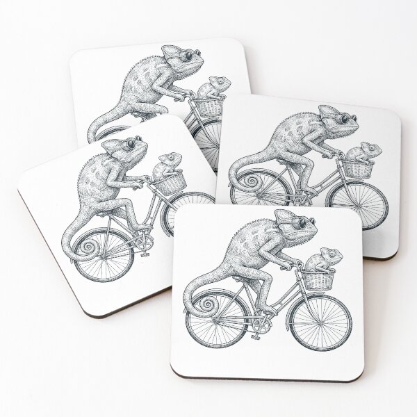 Item preview, Vintage Chameleon Riding Bike Bicycle Cycling Animal Lover designed and sold by DoodleTortle.