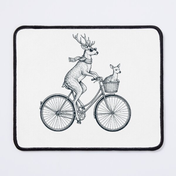 Item preview, Vintage Deer Riding Bike Bicycle Cycling Animal Lover designed and sold by DoodleTortle.