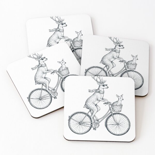 Item preview, Vintage Deer Riding Bike Bicycle Cycling Animal Lover designed and sold by DoodleTortle.