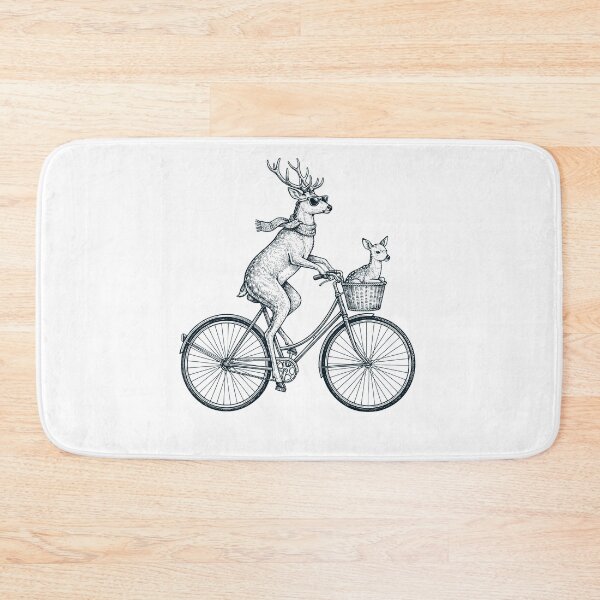 Item preview, Vintage Deer Riding Bike Bicycle Cycling Animal Lover designed and sold by DoodleTortle.