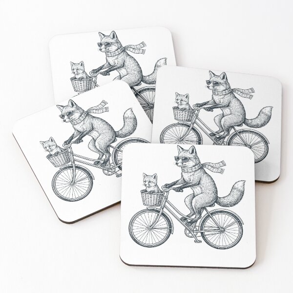 Item preview, Vintage Fox Riding Bike Bicycle Cycling Animal Lover designed and sold by DoodleTortle.