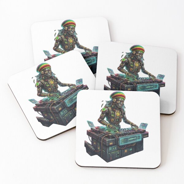 Item preview, Cyber Rasta DJ- Futuristic Reggae Robot Musician.  designed and sold by digitalbob60.