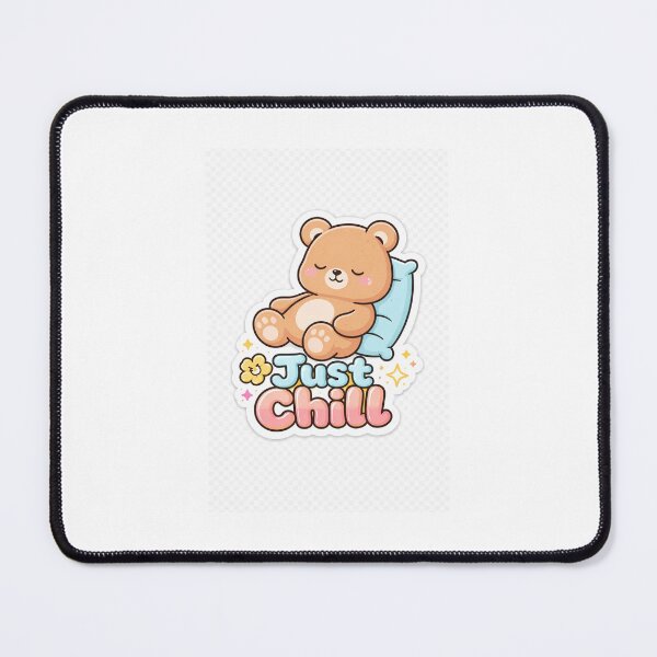 Item preview, Cute Just Chill Bear Kawaii Aesthetic Sticker designed and sold by Designvexo.