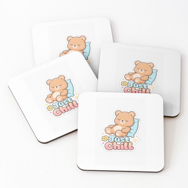 Item preview, Cute Just Chill Bear Kawaii Aesthetic Sticker designed and sold by Designvexo.