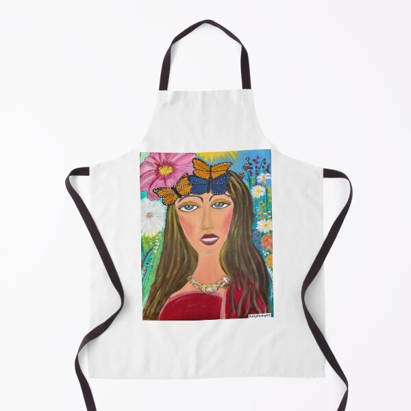 Item preview, Colorful Floral Portrait of a Woman with Bufterfly Crown as she blooms designed and sold by BettyPennyArt.