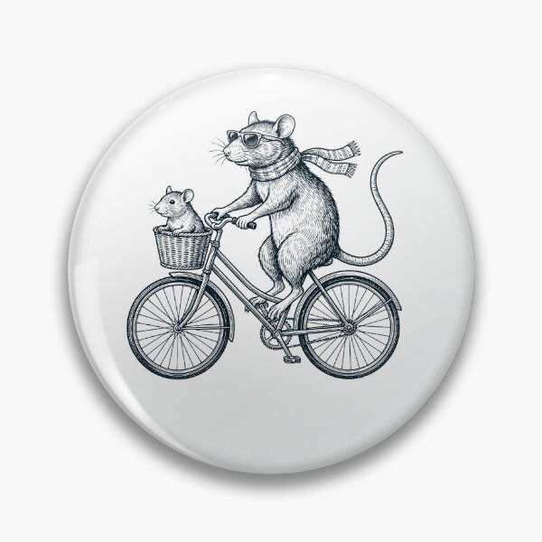 Item preview, Vintage Rat Riding Bike Bicycle Cycling Animal Lover designed and sold by DoodleTortle.